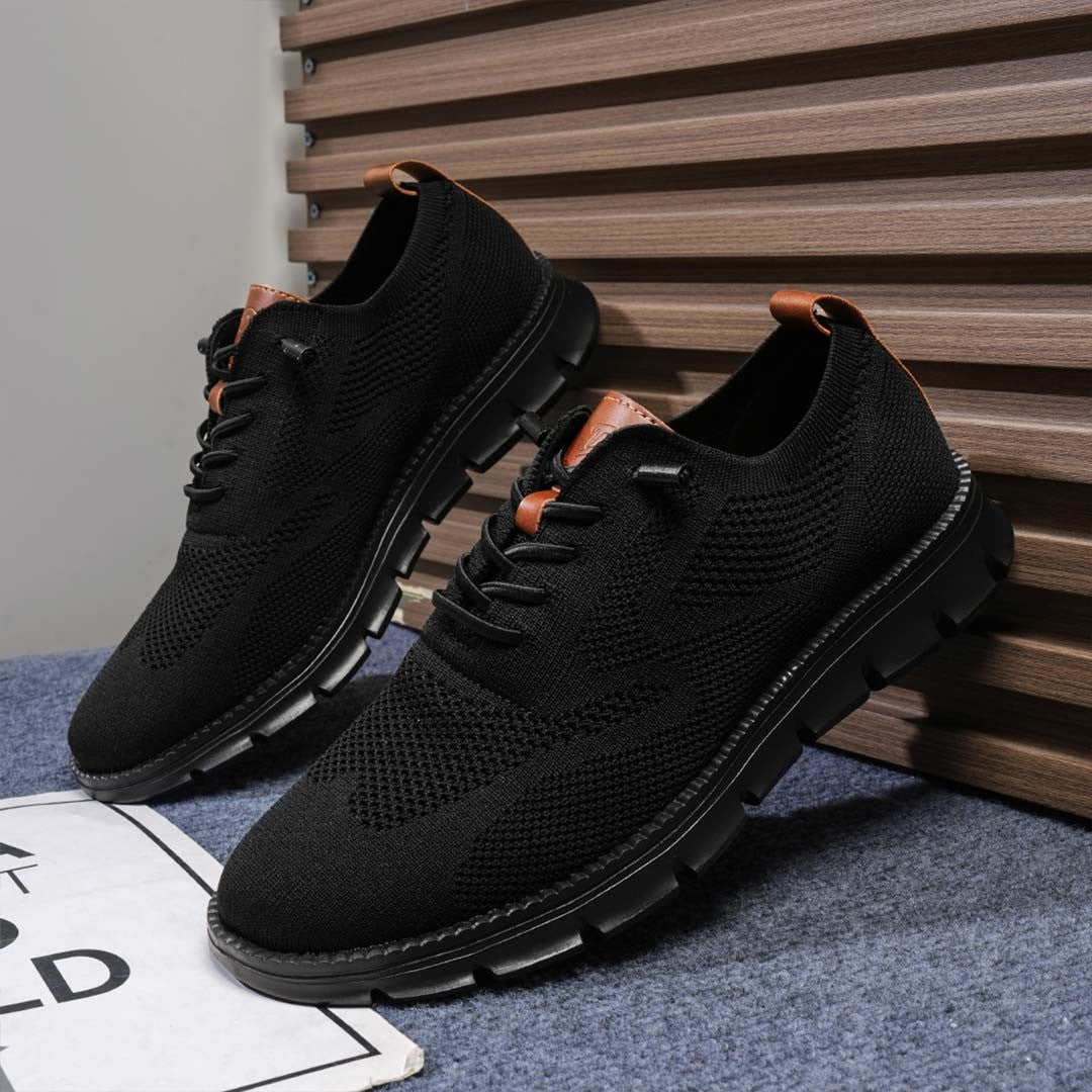 Urban Blackout – Herren Sneaker Ultrabequeme Allwetter-Schuhe aus Premium-Strick – Schwarz