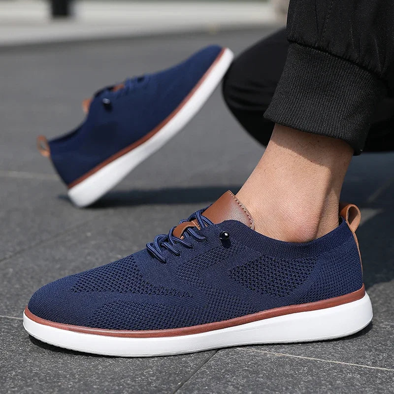Urban Classic – Herren Sneaker Bequeme aus Strick in Marineblau
