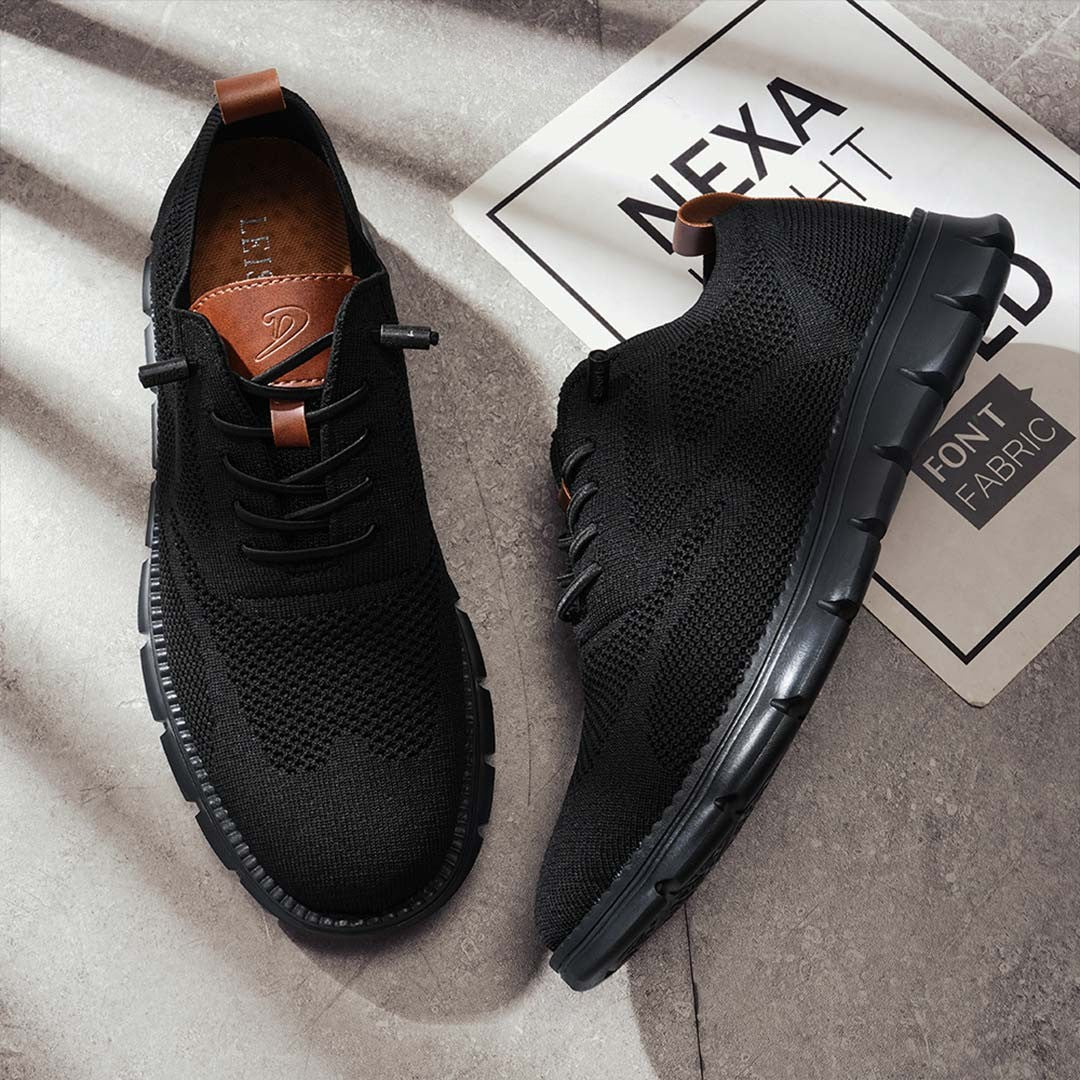 Urban Blackout – Herren Sneaker Ultrabequeme Allwetter-Schuhe aus Premium-Strick – Schwarz